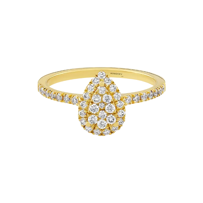 Anel Drop Ouro Amarelo e Diamantes