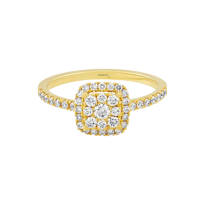 Anel Épure Cushion Ouro Amarelo e Diamantes