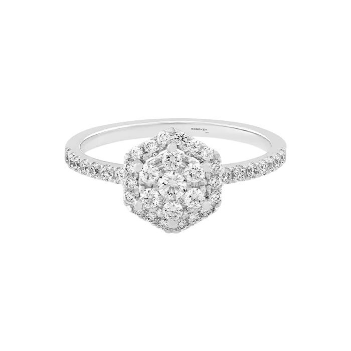 Ane Épure Hexa Ouro Branco e Diamantes