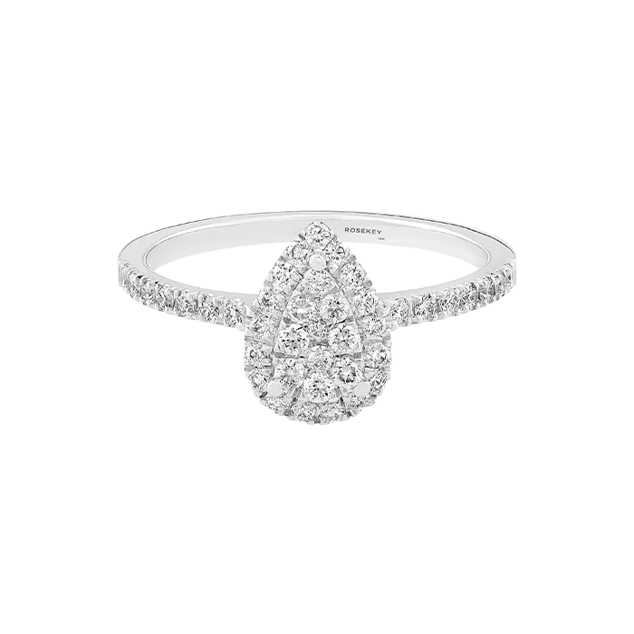 Anel Épure Drop Ouro Branco E Diamantes