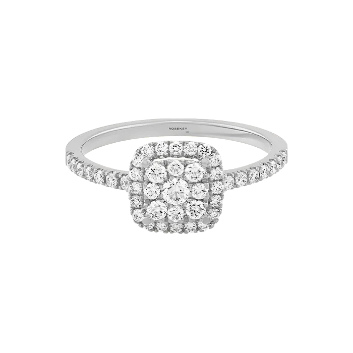 Anel Épure Cushion Ouro Branco e Diamantes