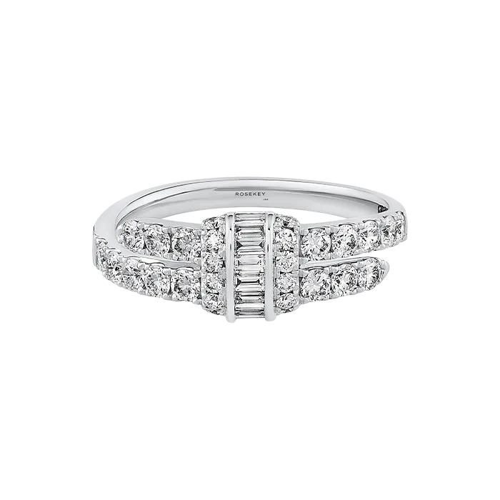 Anel Ouro Branco e Diamantes