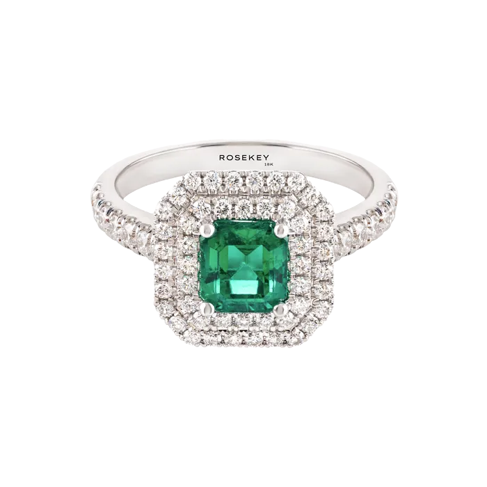 Anel Ouro Branco, Esmeralda Zambia e Diamantes