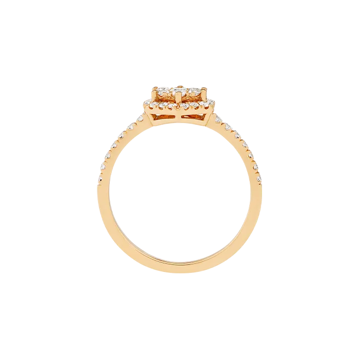 Anel Épure Hexa Ouro Rosa e Diamantes