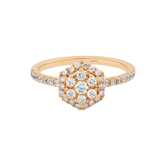 Anel Épure Hexa Ouro Rosa e Diamantes