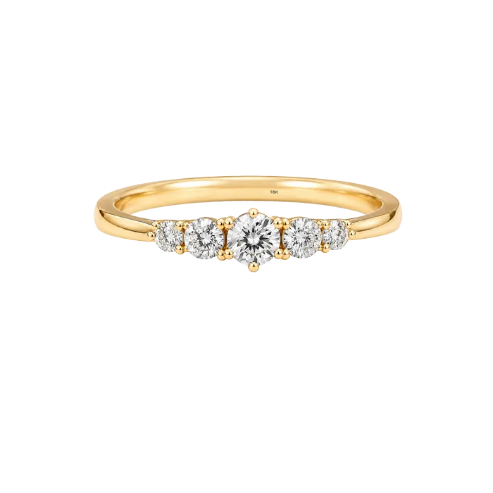 Anel Trilogy 5 Ouro Amarelo 0.50ct