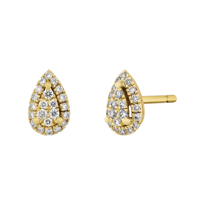 Brincos Épure Drop Modelo Pequeno Ouro Amarelo e Diamantes