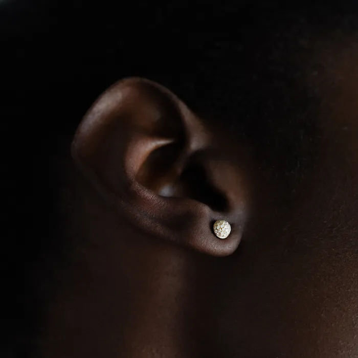Brincos Studs Ouro Rosa E Diamantes