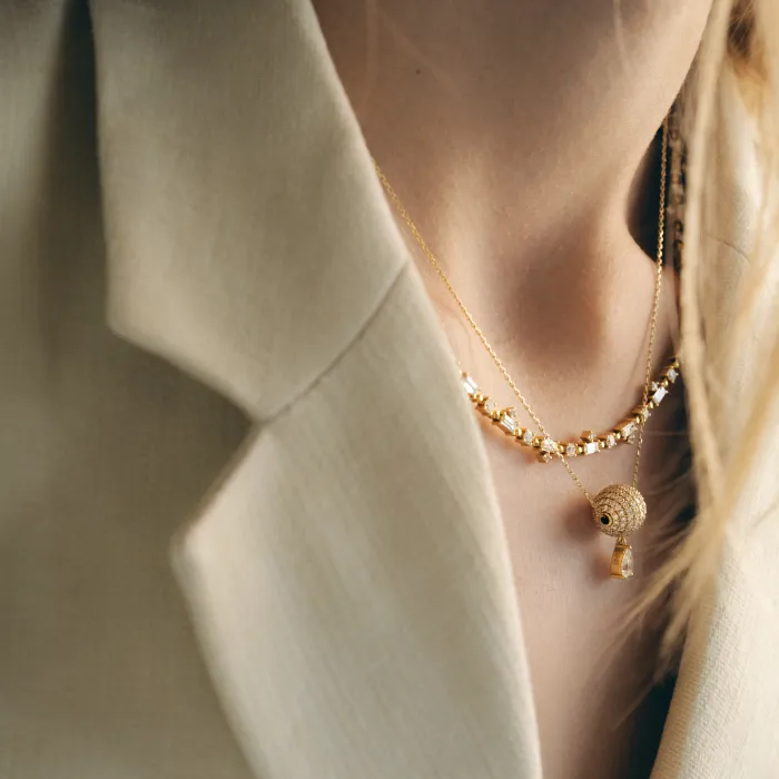 Colar Love Is In The Air Large em Ouro Amarelo Com Diamantes