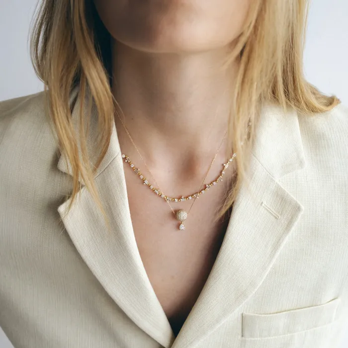 Colar Love Is In The Air Large em Ouro Amarelo Com Diamantes