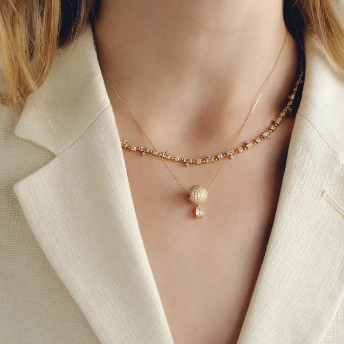 Colar Love Is In The Air Large em Ouro Amarelo Com Diamantes