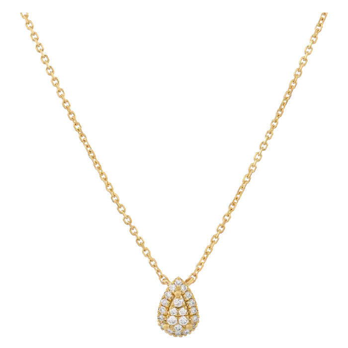 Colar Épure Drop Modelo Pequeno Ouro Amarelo e Diamantes