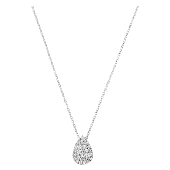 Colar Épure Drop Ouro Branco e Diamantes