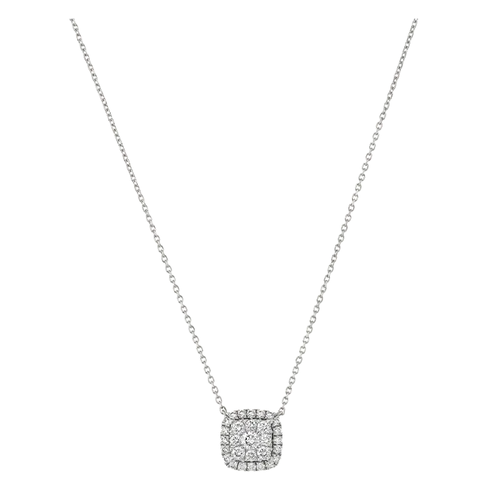 Colar Épure Cushion Ouro Branco e Diamantes