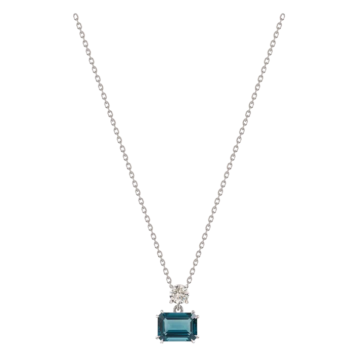 Colar Polaris Ouro Branco, Diamante e Topázio