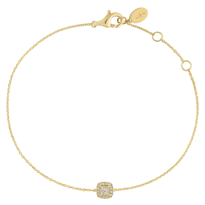 Pulseira Épure Cushion Modelo Pequeno Ouro Amarelo, Diamante