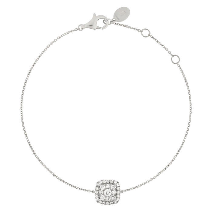 Pulseira Épure Cushion Ouro Branco e Diamantes
