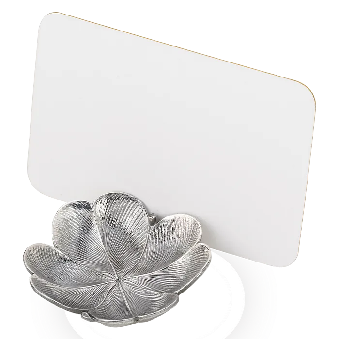 Marcador de Mesa Leaves Clover em Prata