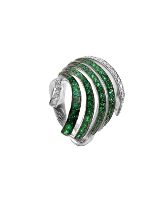 Anel Ouro Branco, Esmeraldas e Diamantes