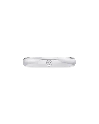 Alian&ccedil;a Ouro Branco e Diamante 3mm
