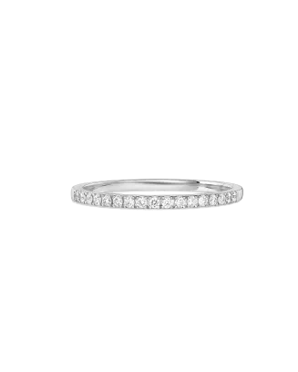 Anel Half-Pav&eacute; Ouro Branco 0.15ct