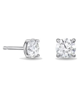 Brinco Solitário Ouro Branco 0.50ct