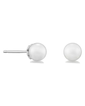 Brincos Pérolas Akoya 6mm Ouro Branco