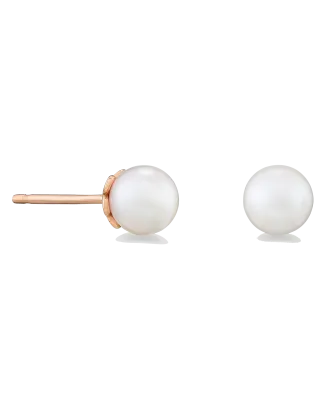 Brincos Pérolas Akoya 6mm Ouro Rosa
