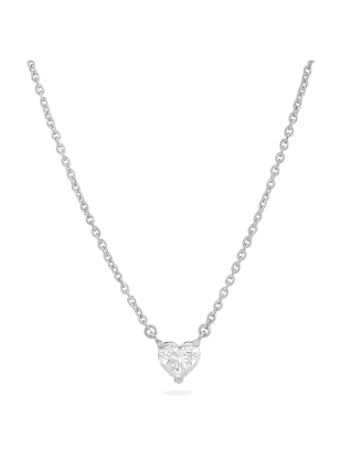Pendente Heart Ouro Branco E Diamantes