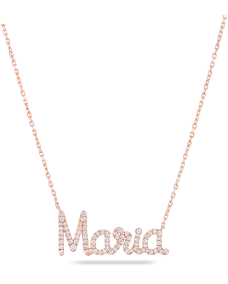Colar Maria Ouro Rosa E Diamantes