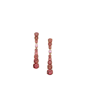 Brincos Manac&aacute; Ouro Rosa, Top&aacute;zios, Turmalinas E Rodolites