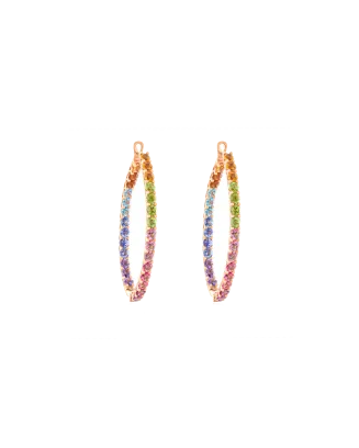 Argolas Ouro Amarelo e Pedras Diversas