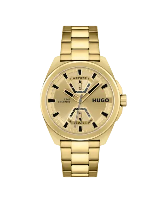 Relógio #Expose Aço e IP Dourado