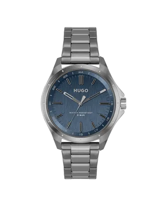 Relógio #COMPLETE Aço IP Azul e Aço