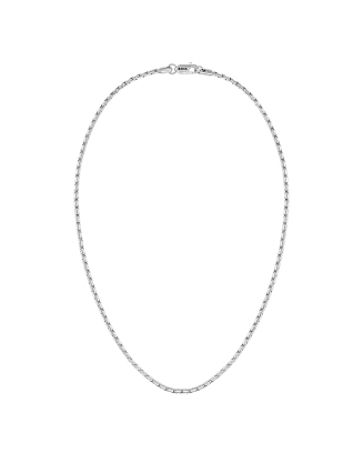 Colar Homem aço malha corrente prateada