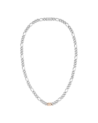 Colar Homem aço malha corrente bicolor