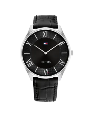 Relógio Multifunções Homem Aço e Pele