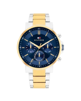 Rel&oacute;gio Homem Multifun&ccedil;&otilde;es A&ccedil;o Bicolor