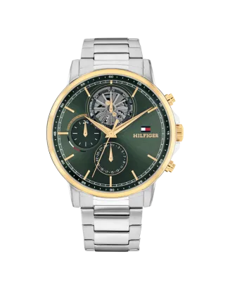 Rel&oacute;gio Homem Multifun&ccedil;&otilde;es A&ccedil;o Bicolor