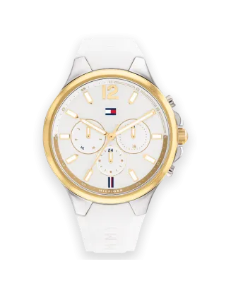 Relógio MULTIF. BRANCO AÇO BICOLOR SILIC