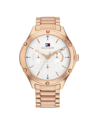 Relógio MULTIFUNÇÕES AÇO IP DOURADO ROSA