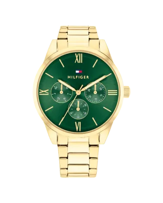 Relógio Senhora Multifunções Aço Dourado