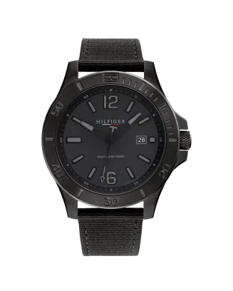 Relógio Homem Aço IP Preto