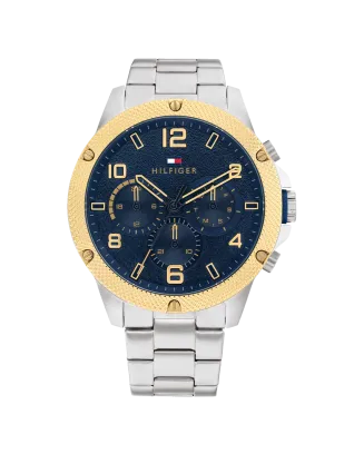 Relógio Multif. Azul Aço IP D.Rosa e Aço