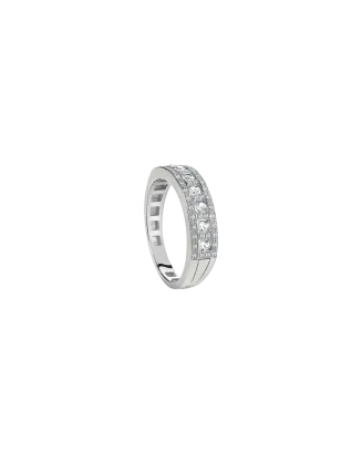 Anel Belle Epoque Ouro Branco Diamantes