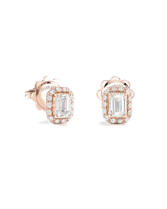 Brincos Minou Ouro Rosa E Diamantes