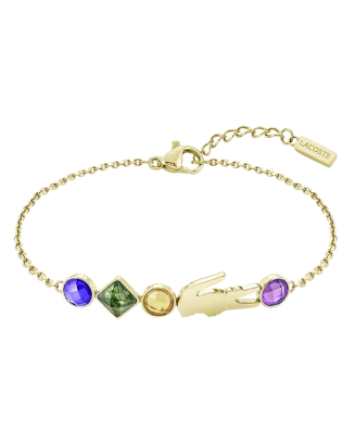 Pulseira Mulher aço dourado pedras DEVA