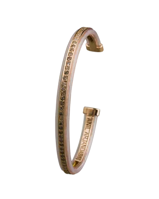 Pulseira Riviere Ouro Rosa E Diamantes Castanhos