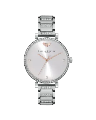 Relógio Belgrave Tbar Prateado Aço e Cristais