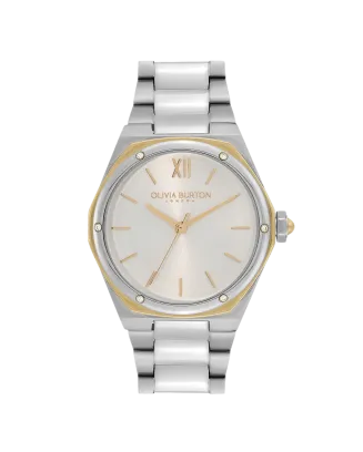 Relógio Hexa Aço Bicolor e Cristais